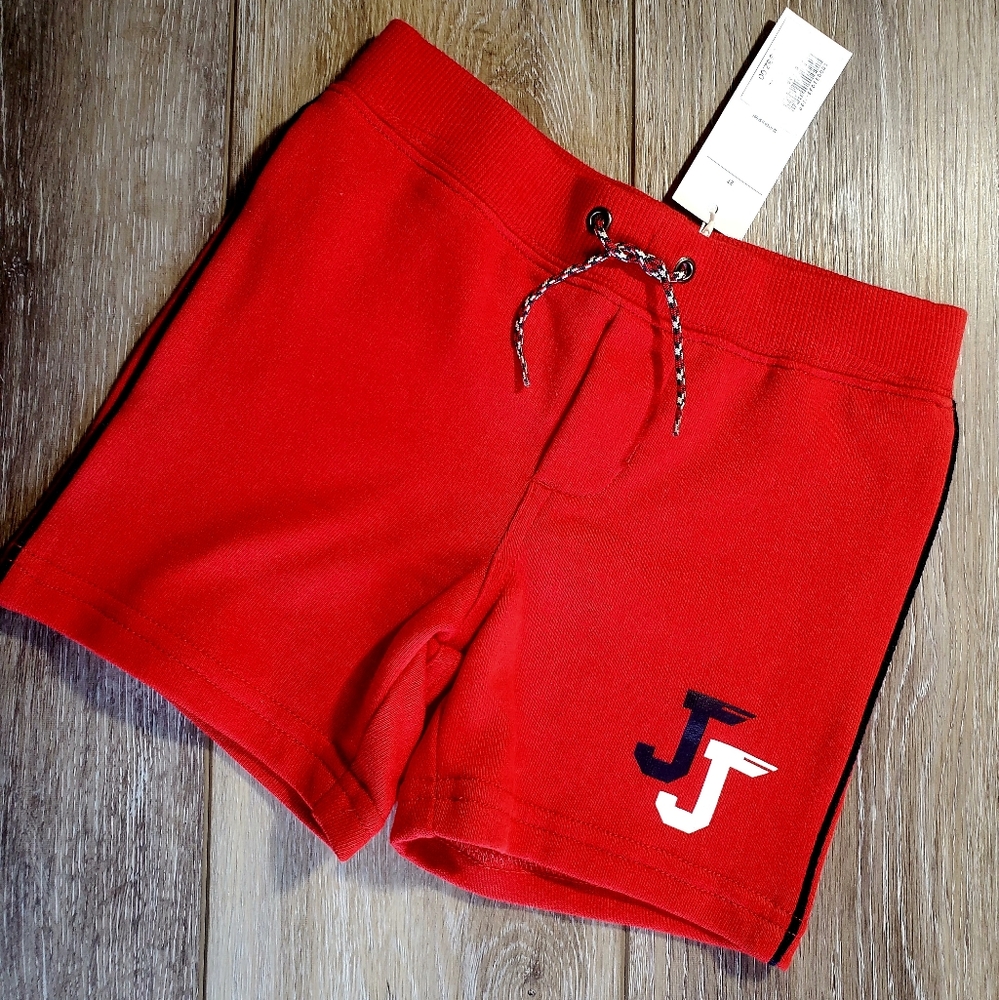Janie and Jack Red pull-on jogger shorts with 'JJ' Logo on leg Size 2T